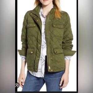 J Crew Quilted Downtown Field Jacket Green Size Large